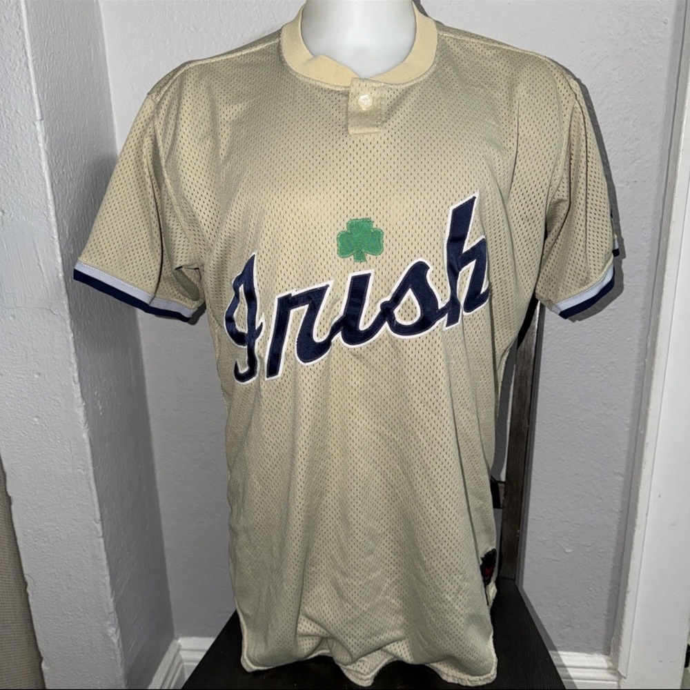 Vintage Rawlings Irish Notre Dame Stanley Jersey 46 Adult Large Mesh.